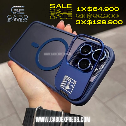 Case lujo con soporte magnético y protectores de cámara 😱😍