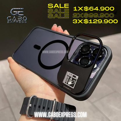 Case lujo con soporte magnético y protectores de cámara 😱😍