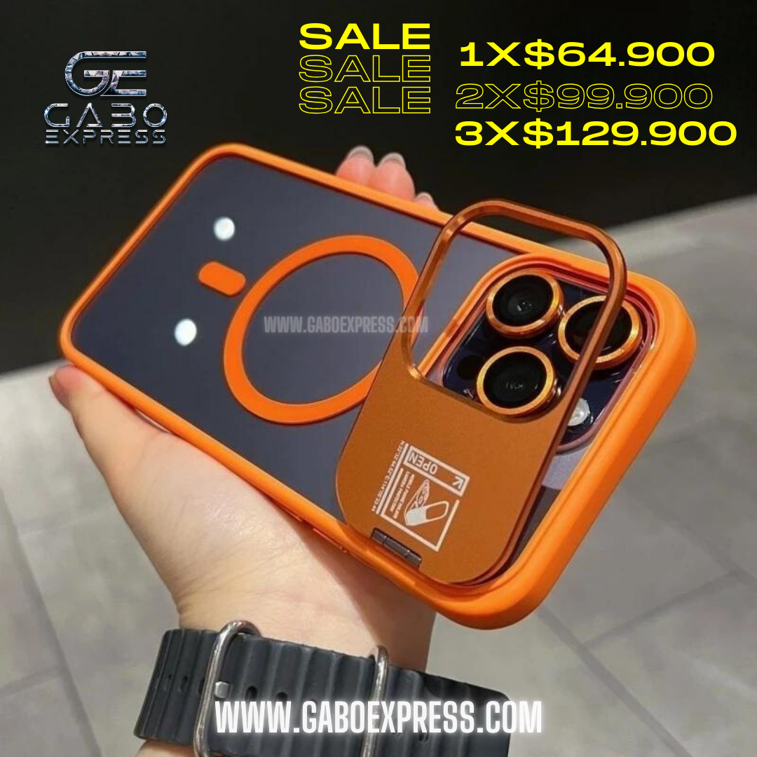 Case lujo con soporte magnético y protectores de cámara 😱😍