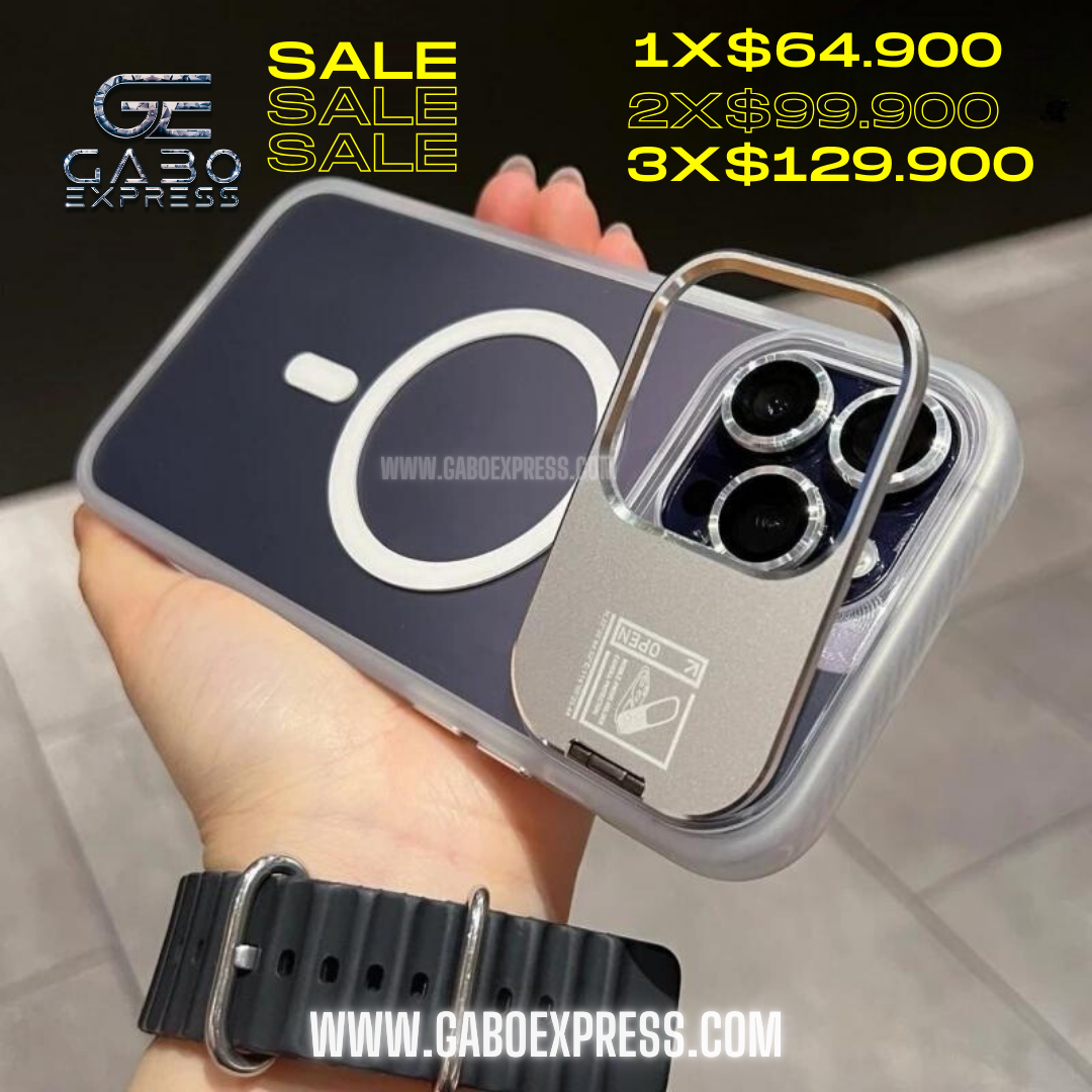 Case lujo con soporte magnético y protectores de cámara 😱😍