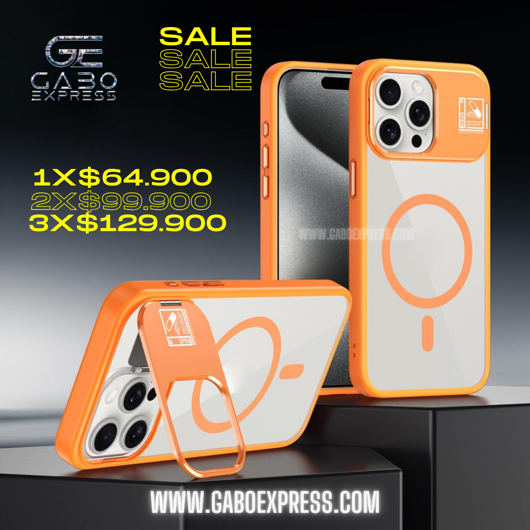 Case lujo con soporte magnético y protectores de cámara 😱😍