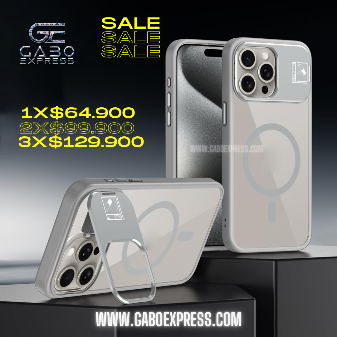 Case lujo con soporte magnético y protectores de cámara 😱😍