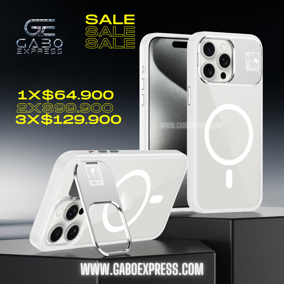 Case lujo con soporte magnético y protectores de cámara 😱😍