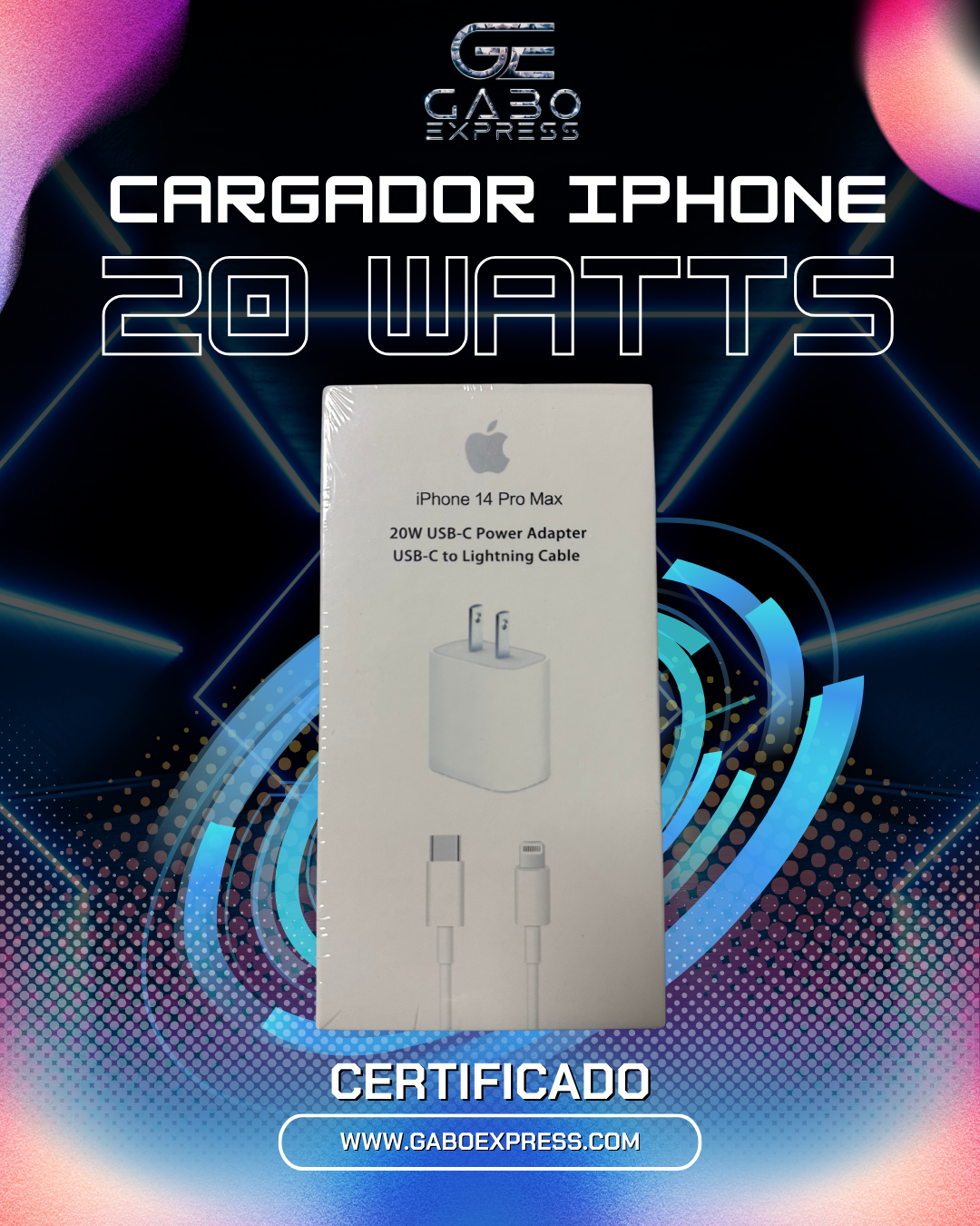 Cargador 20 Watts + case protector de regalo